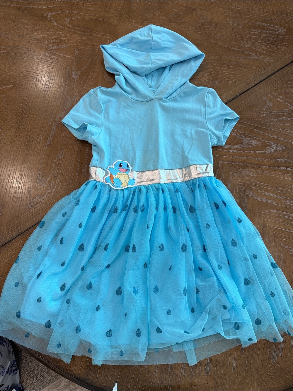 Pokemon Light Blue Hooded Tulle Dress with Character Patch